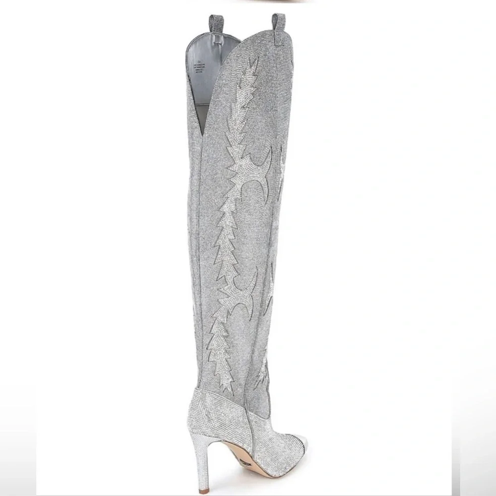 Gianni Bini Silver Over-the-Knee Boots w/ Stiletto Heel BRAND NEW Sz 7 & 5.5. 🥶🪩